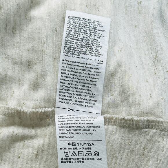 Old Navy Rayon Oatmeal Color Short Sleeve Glitter Pull-On Shirt Women XL - Picture 5 of 8